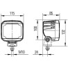 Phare de travail carré LED HELLA 1GA995606011
