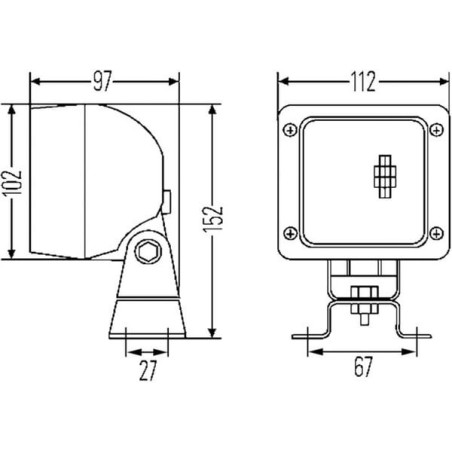 Phare de travail carré HELLA 1GA007506011