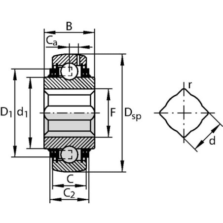 Palier tendeur INA/FFAG GVK109211KTTBAS2V