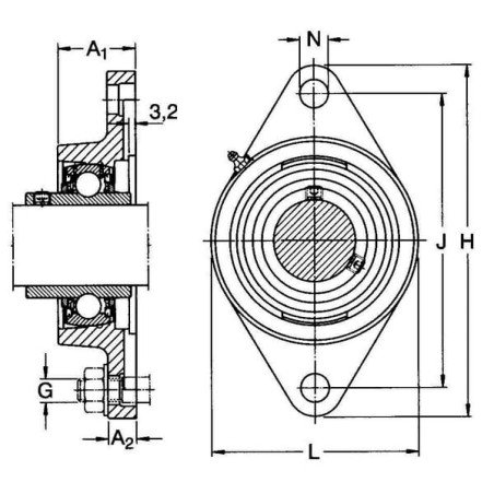Palier de roulement SKF 7500FYTB510M