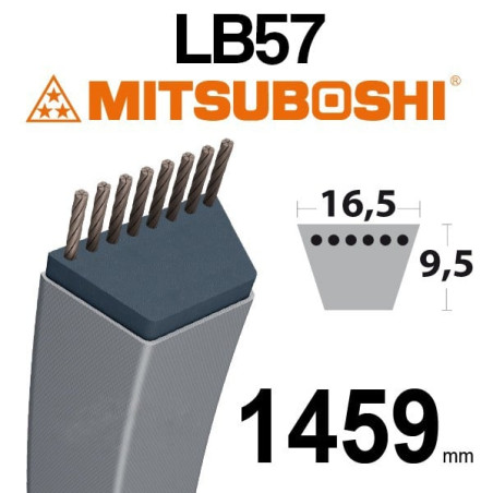 Courroie LB57 - 531005564 - Largeur 16.7mm x Longueur Extérieur 1460mm