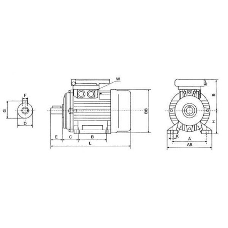 Moteur électrique 0,18 kW UNIVERSEL EM63A2B31B0AKR
