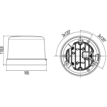 Gyrophare à boulonner HELLA 2RL011484001