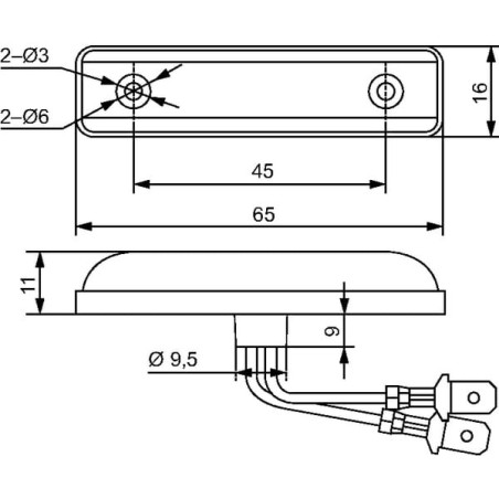 Feu de gabarit à LED HELLA-VALUEFIT 2PS357010001