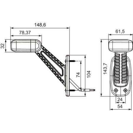 Feu de gabarit à LED droit HELLA-VALUEFIT 2XS357007021