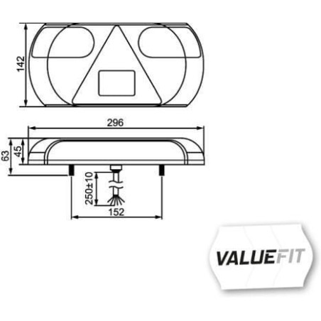 Feu arrière LED ValueFit 24 V droite HELLA-VALUEFIT 2VP357016121