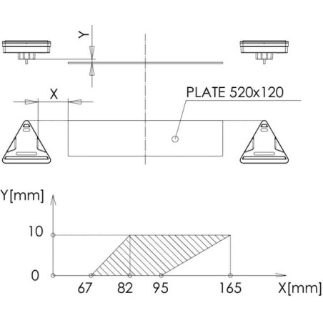 Feu arrière LED triangle gauche câblé UNIVERSEL LA40027