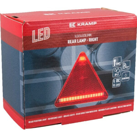 Feu arrière LED triangle droit câblé UNIVERSEL LA40049