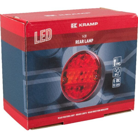 Feu arrière LED rond câblé UNIVERSEL LA40041