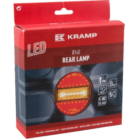 Feu arrière LED rond câblé UNIVERSEL LA40013