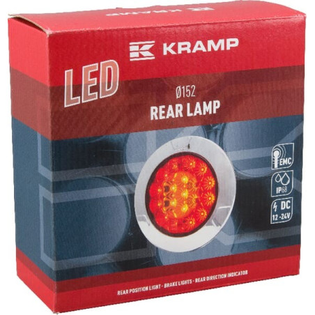 Feu arrière LED rond câblé UNIVERSEL LA40003