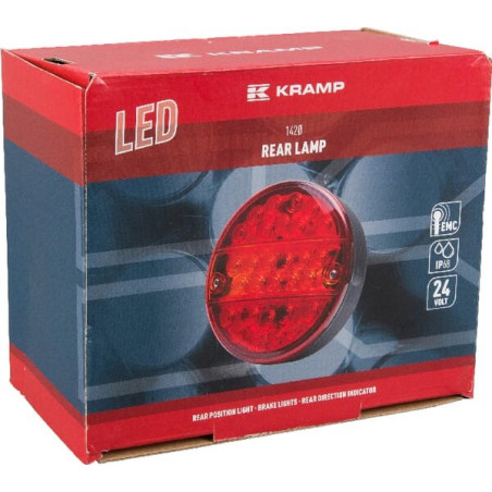 Feu arrière LED rond câblé diamètre 142mm, UNIVERSEL LA40037