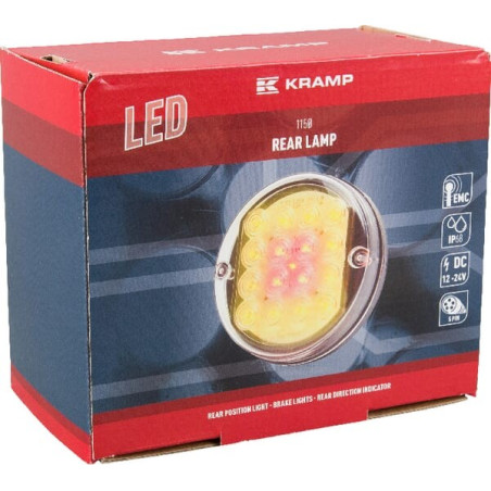 Feu arrière LED rond 5 plots UNIVERSEL LA40048