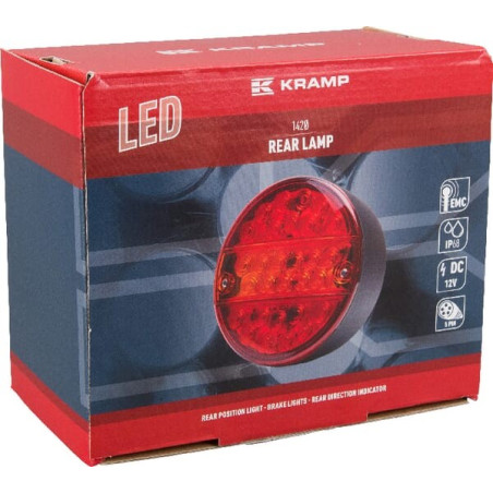 Feu arrière LED rond 5 plots UNIVERSEL LA40046
