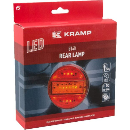 Feu arrière LED rond 5 plots UNIVERSEL LA40012