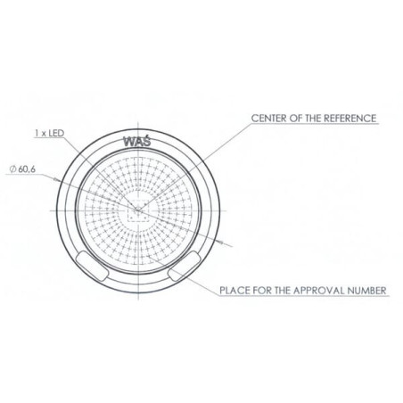 Feu arrière LED rond 5 plots UNIVERSEL LA40012