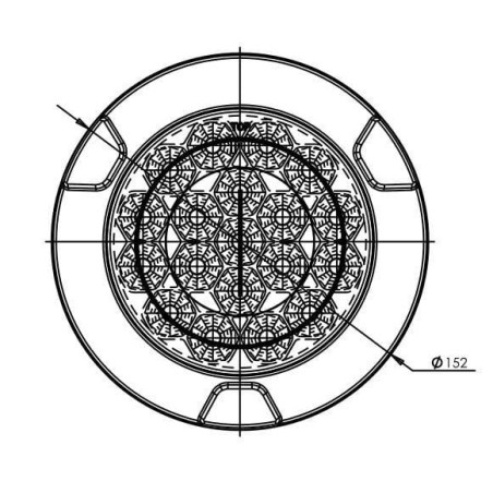 Feu arrière LED rond 5 plots UNIVERSEL LA40004