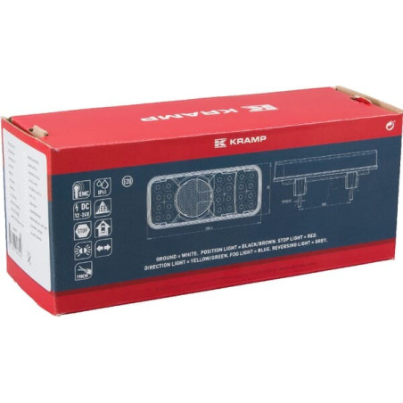 Feu arrière LED rectangle universel câblé UNIVERSEL LA40029