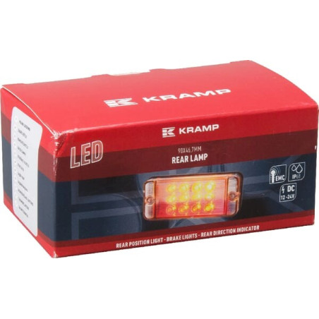 Feu arrière LED rectangle universel câblé UNIVERSEL LA40009