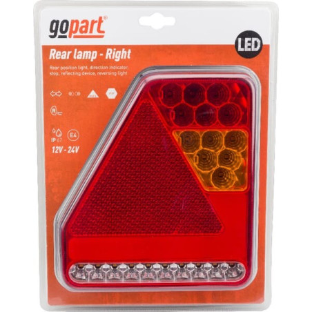 Feu arrière LED rectangle universel câblé GOPART LA45016R