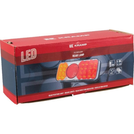 Feu arrière LED rectangle universel 5 plots UNIVERSEL LA40030