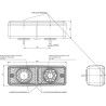 Feu arrière LED rectangle universel 5 plots UNIVERSEL LA40016
