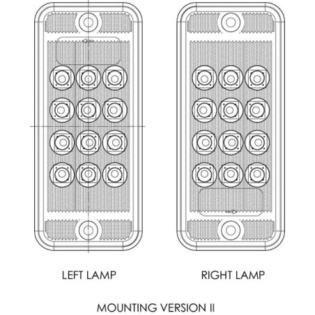 Feu arrière LED rectangle universel 5 plots UNIVERSEL LA40010
