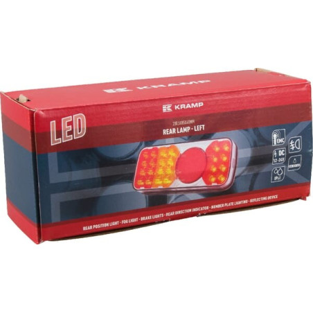 Feu arrière LED rectangle gauche câblé UNIVERSEL LA40035