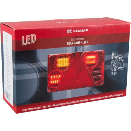 Feu arrière LED rectangle gauche câblé UNIVERSEL LA40025