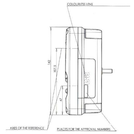 Feu arrière LED rectangle gauche câblé UNIVERSEL LA40025