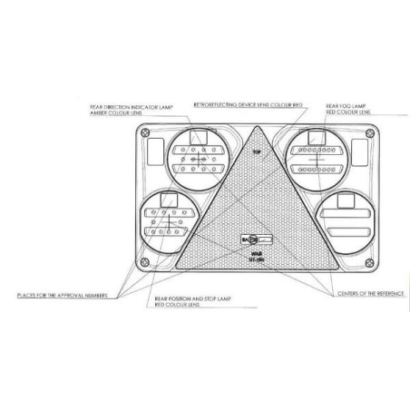 Feu arrière LED rectangle gauche câblé UNIVERSEL LA40025