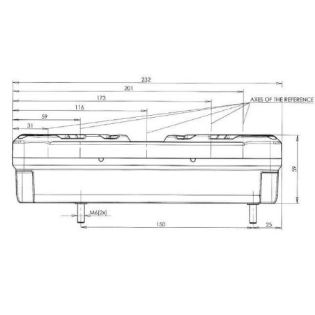 Feu arrière LED rectangle gauche câblé UNIVERSEL LA40025