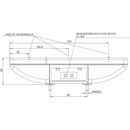 Feu arrière LED rectangle gauche câblé UNIVERSEL LA40019