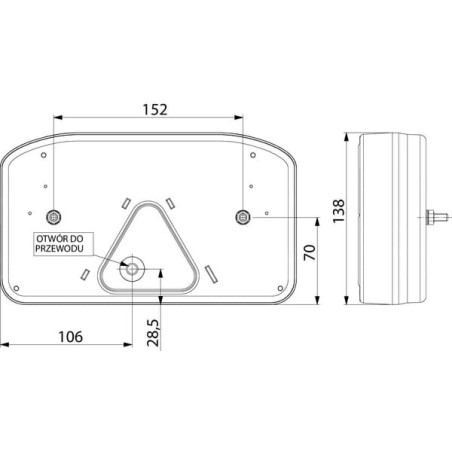 Feu arrière LED rectangle gauche câblé GOPART LA45004