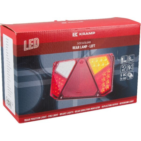 Feu arrière LED rectangle gauche 7 plots UNIVERSEL LA40008