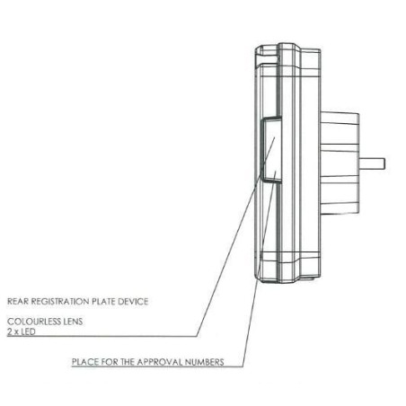 Feu arrière LED rectangle gauche 7 plots UNIVERSEL LA40008
