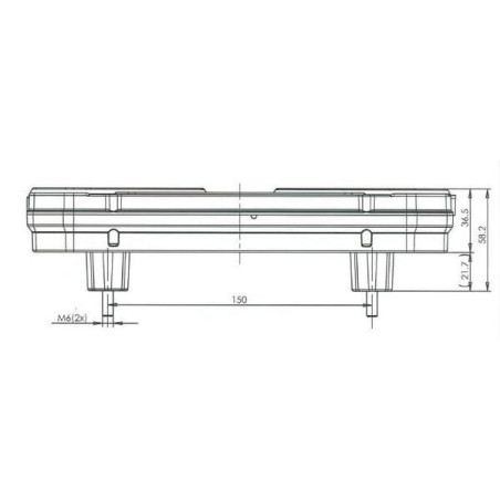 Feu arrière LED rectangle gauche 7 plots UNIVERSEL LA40008