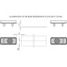 Feu arrière LED rectangle gauche 5 plots UNIVERSEL LA40036