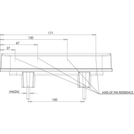 Feu arrière LED rectangle gauche 5 plots UNIVERSEL LA40036