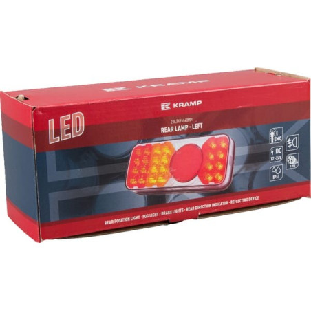 Feu arrière LED rectangle gauche 5 plots UNIVERSEL LA40034