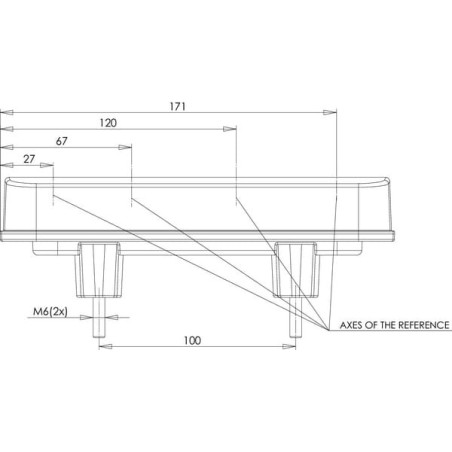 Feu arrière LED rectangle gauche 5 plots UNIVERSEL LA40034