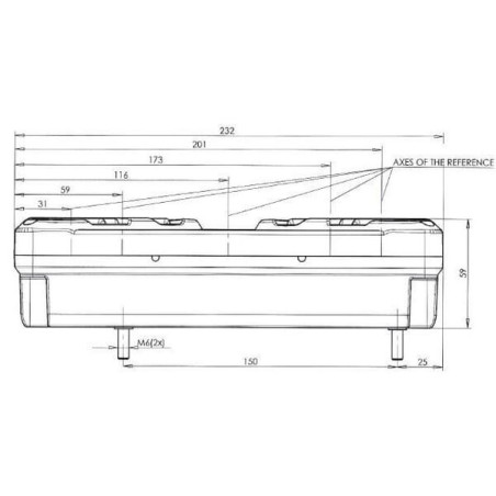 Feu arrière LED rectangle gauche 5 plots UNIVERSEL LA40026