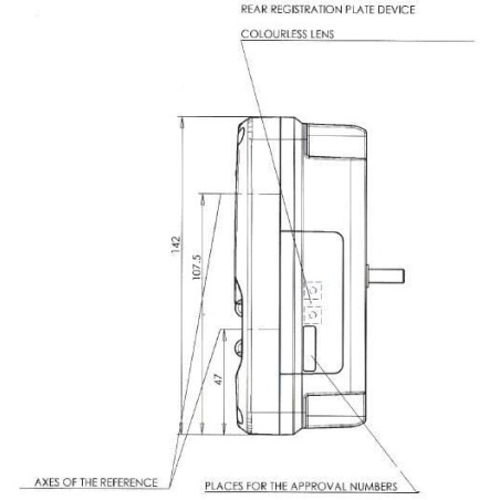 Feu arrière LED rectangle gauche 5 plots UNIVERSEL LA40026