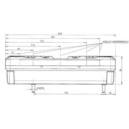 Feu arrière LED rectangle gauche 5 plots UNIVERSEL LA40026