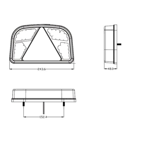 Feu arrière LED rectangle droit GOPART LA91260R