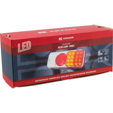Feu arrière LED rectangle droit câblé UNIVERSEL LA40031