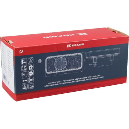 Feu arrière LED rectangle droit câblé UNIVERSEL LA40031