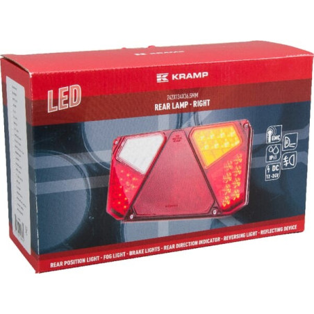 Feu arrière LED rectangle droit câblé UNIVERSEL LA40005