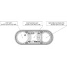 Feu arrière LED rectangle droit câblé GOPART LA45006