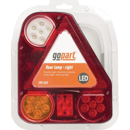 Feu arrière LED rectangle droit câblé GOPART LA45002